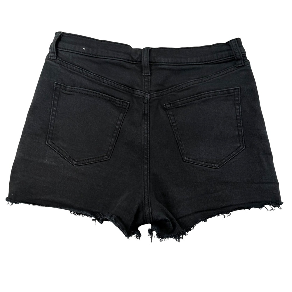 Victoria's Secret PINK Black Denim Shorts Womens 29 High Rise Frayed Hem Cut Off - Picture 5 of 8